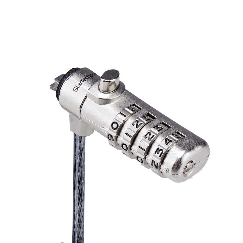 StarTech.com Slim Lock Noble Wedge® Slot Compatible, 5ft (1.5m) Locking Cable, Desk Anti-Theft Security For Laptop/Notebook, Cut-Resistant Steel Cable, Combo Lock