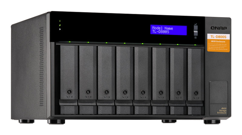 QNAP TL-D800S HDD/SSD enclosure Black, Grey 2.5/3.5"