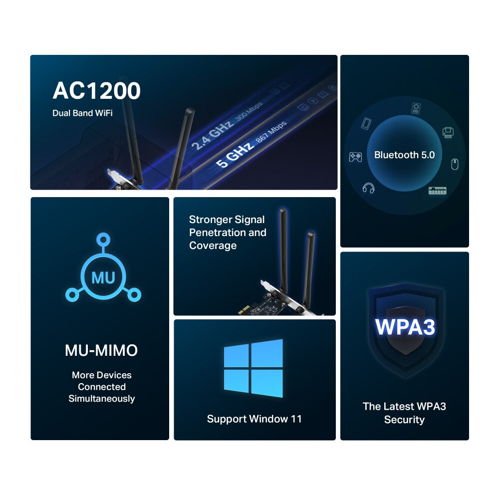 Mercusys AC1200 Wi-Fi Bluetooth PCIe Adapter - image 2