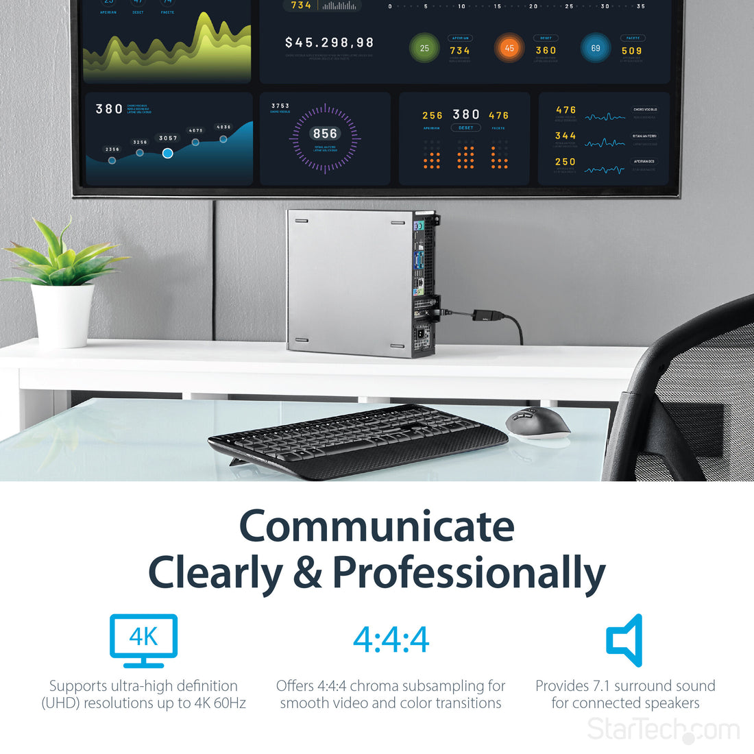 StarTech.com DisplayPort to HDMI Adapter - 4K 60Hz Active DP 1.4 to HDMI 2.0 Video Converter - DP to HDMI - image 10