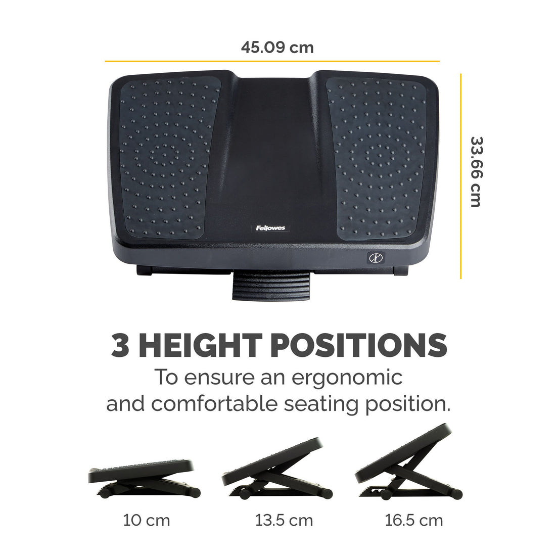 Fellowes Foot Rest Under Desk - Professional Series Ultimate Foot Support Ergonomic Foot Rest with 3 Height - image 3