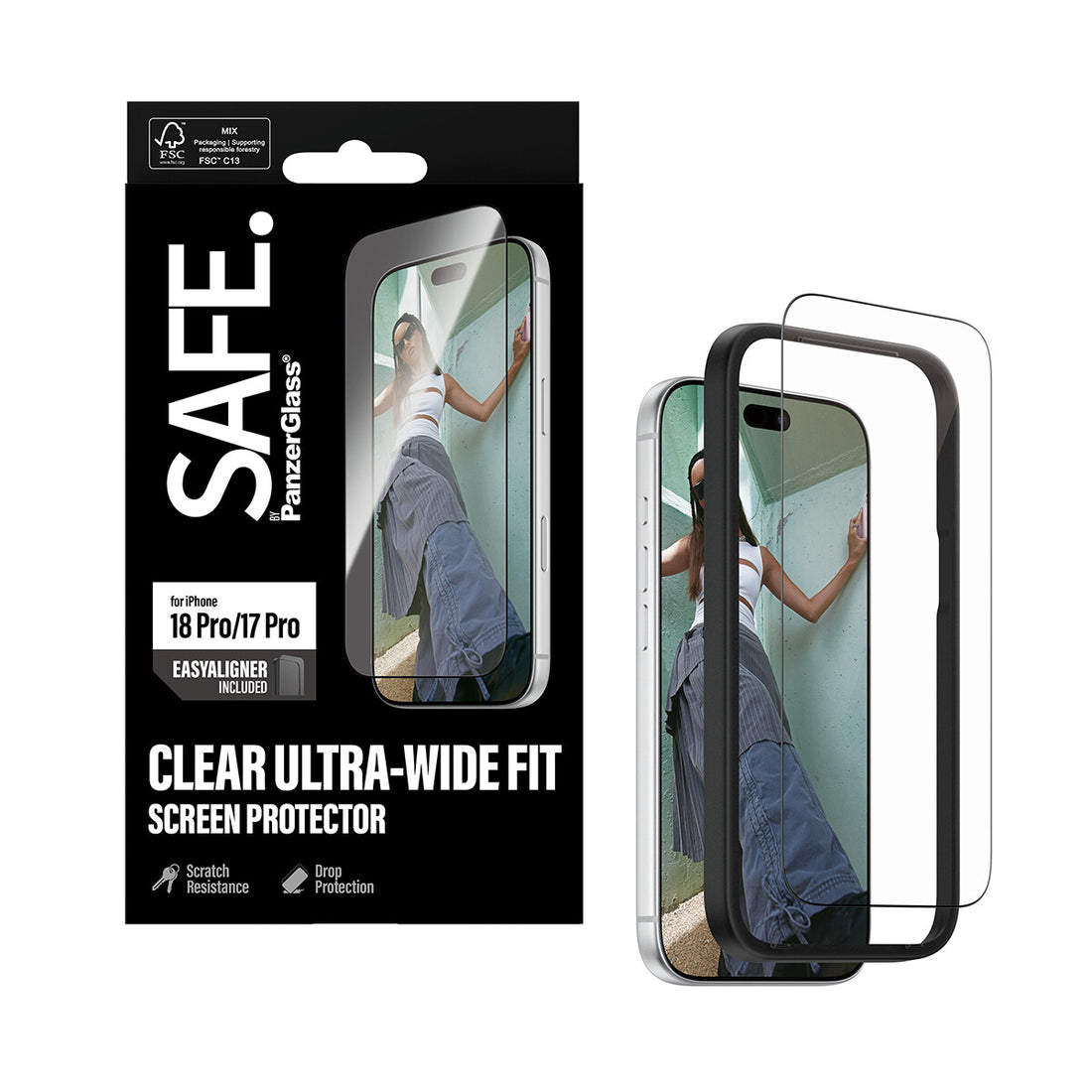 PanzerGlass SAFE. by Screen Protector iPhone 18 Pro | 17 Pro | Ultra-Wide Fit w. EasyAligner - image 4
