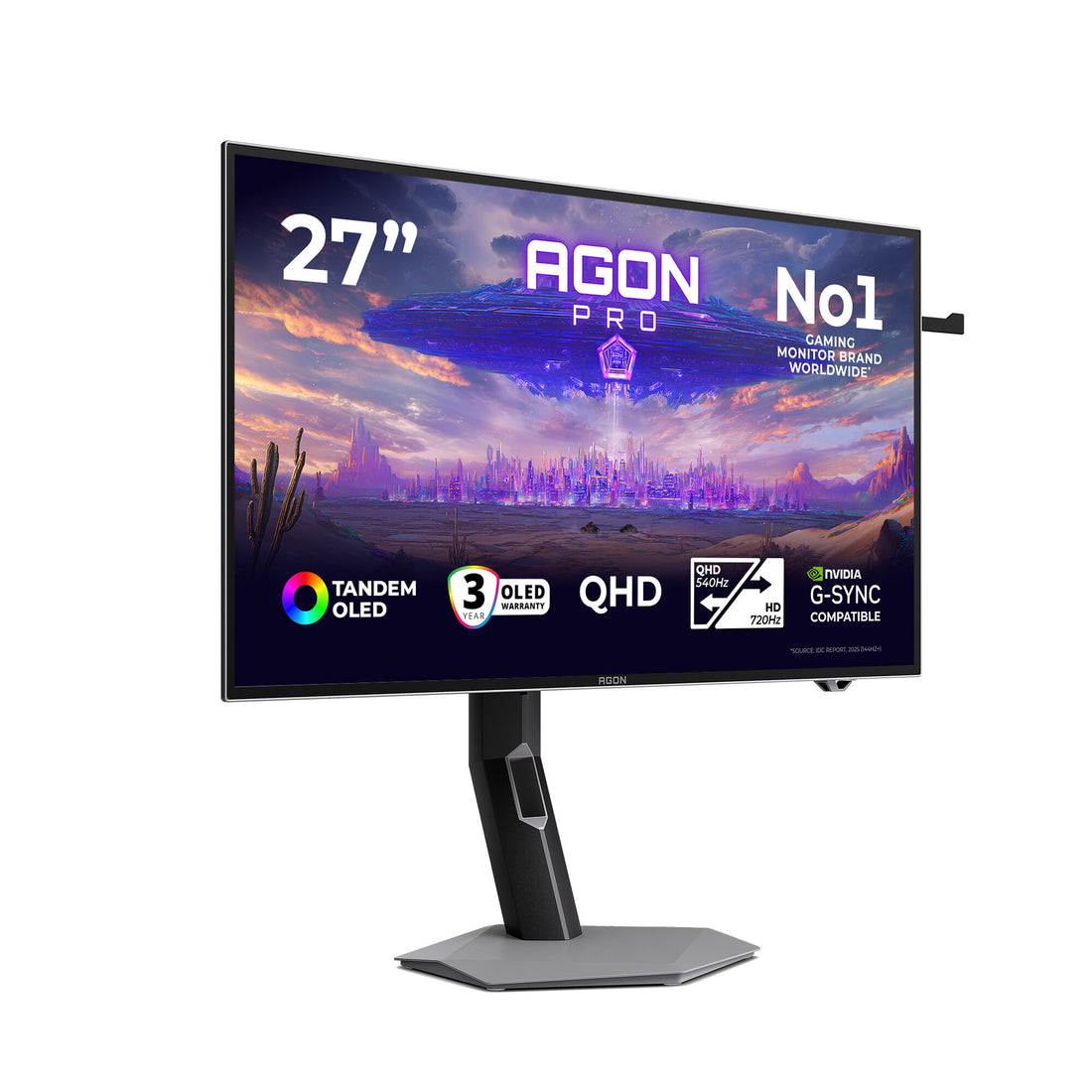 AOC AGON PRO AGP277QKDC computer monitor 26.5" 2560 x 1440 pixels Quad HD OLED Grey - image 2