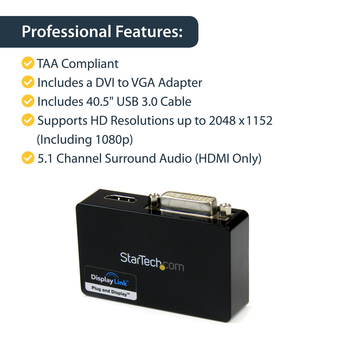 StarTech.com USB 3.0 to HDMI / DVI Adapter - 2048x1152 - image 5