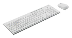 Rapoo 8110M keyboard Mouse included Universal RF Wireless + Bluetooth QWERTY English White