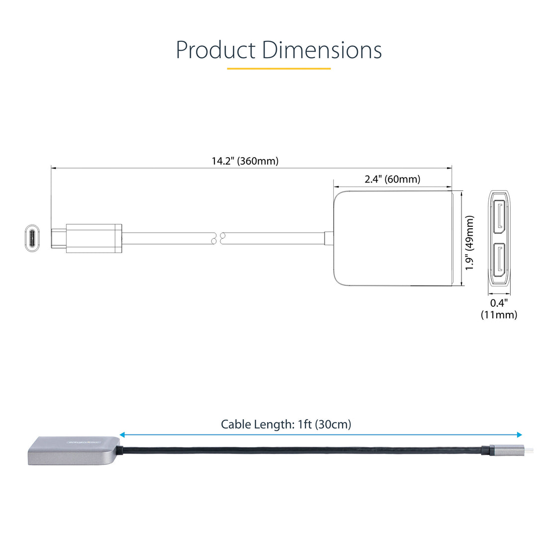 StarTech.com USB-C to Dual Displayport 1.4 Adapter, USB Type-C Multi-Monitor MST Hub, Dual 5K 60Hz DP Laptop - image 6