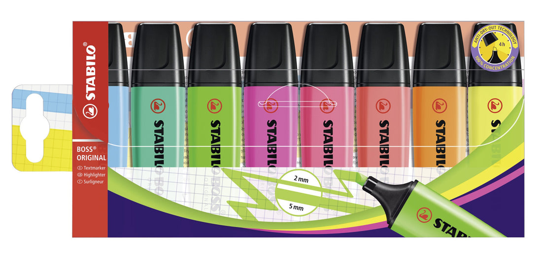STABILO BOSS ORIGINAL marker 8 Chisel tip Multi