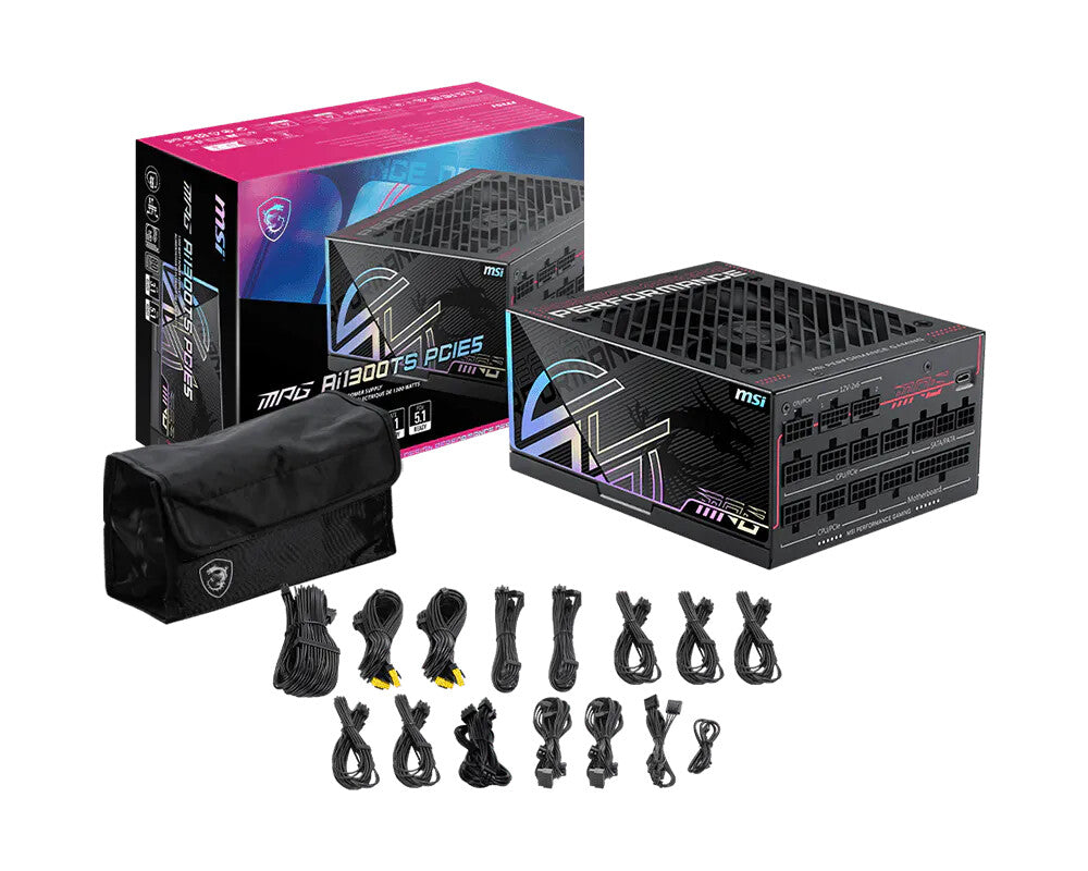MSI MPG Ai1300TS PCIE5 power supply unit 1300 W 24-pin ATX ATX Black - image 5