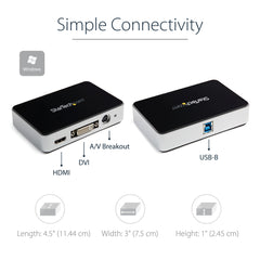 StarTech.com USB 3.0 Video Capture Device - HDMI / DVI / VGA / Component HD Video Recorder - 1080p 60fps - TAA