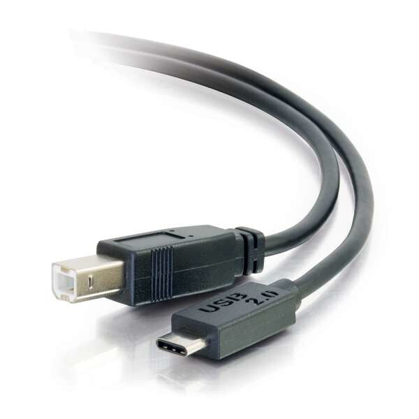 C2G 2m USB 2.0 USB Type C to USB B Cable M/M - USB C Cable Black