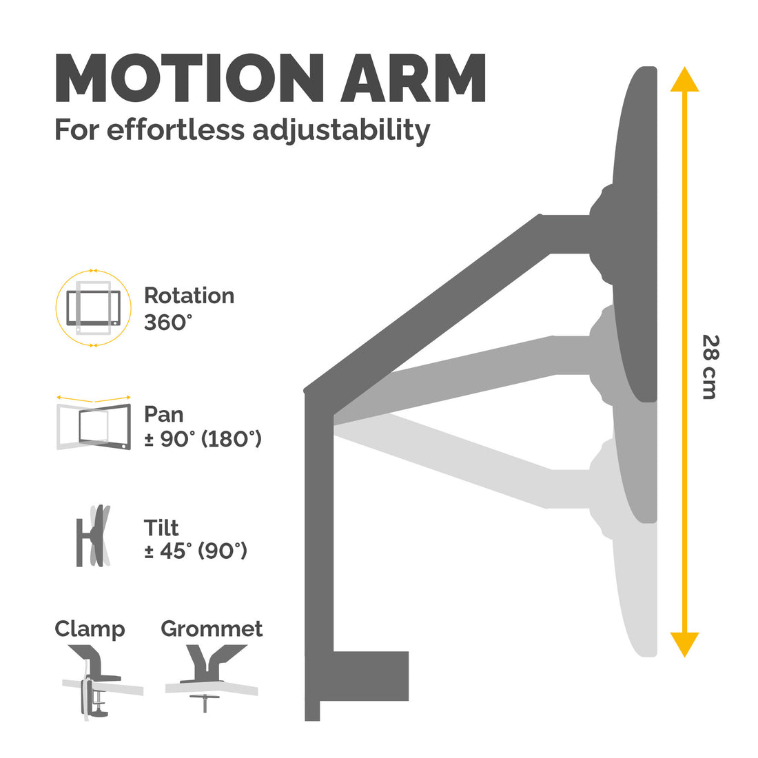 Fellowes Platinum Series Dual Monitor Arm - Monitor Mount for Two 8KG 40 Inch Screens - Adjustable Dual - image 3