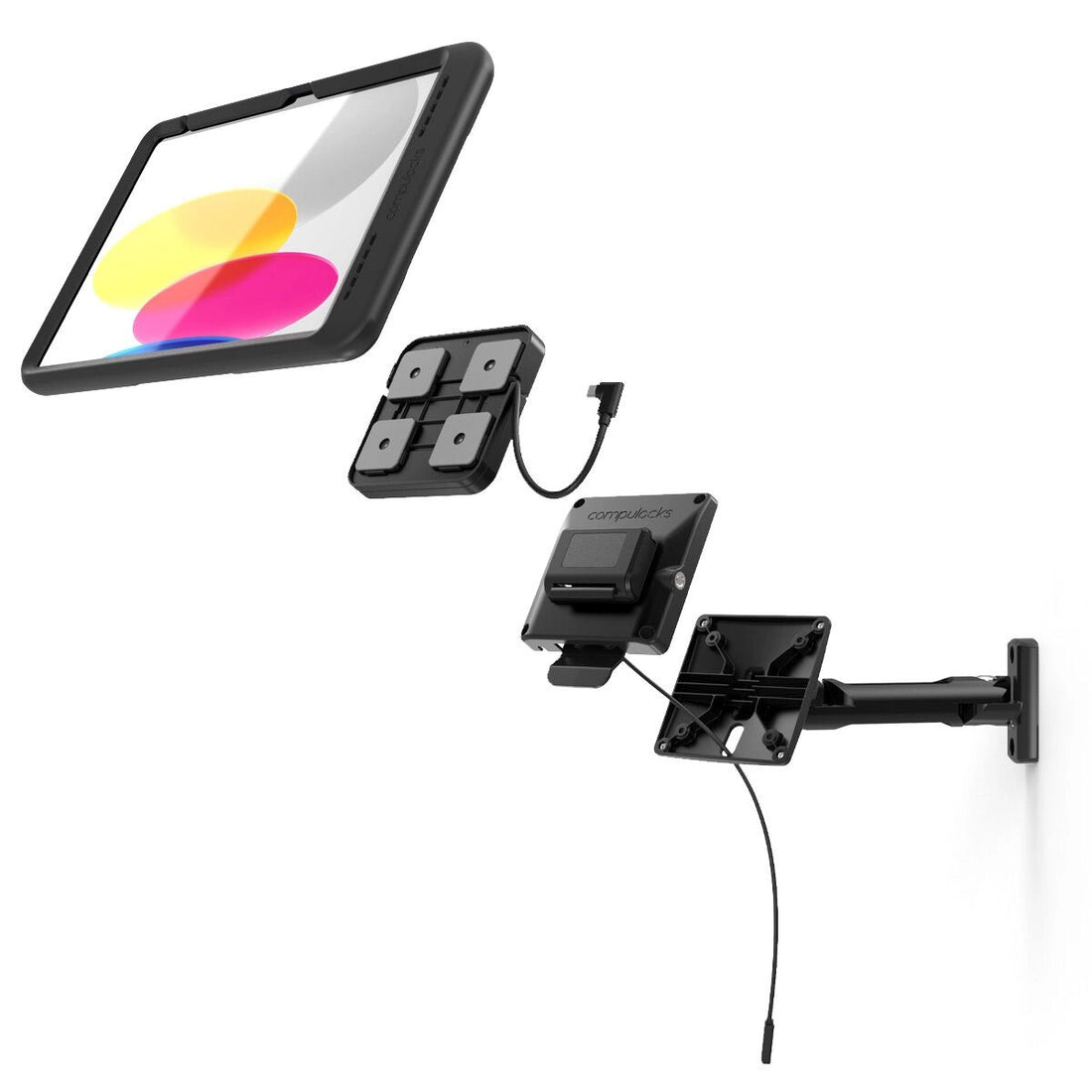 Compulocks iPad 10th-11th (A16) Gen, Mount with Cable-free Charging Swing Wall Mount Black - image 5
