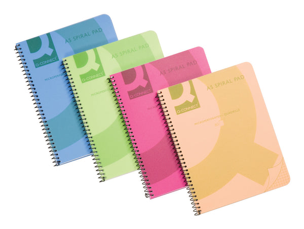 Q-CONNECT Spiral Notepad A5, PP cover, lined, 6-holes – Pink