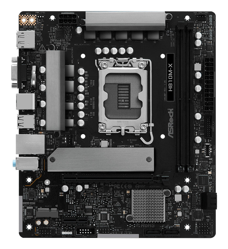 Asrock H810M-X Intel H810 LGA 1851 (Socket V1) micro ATX