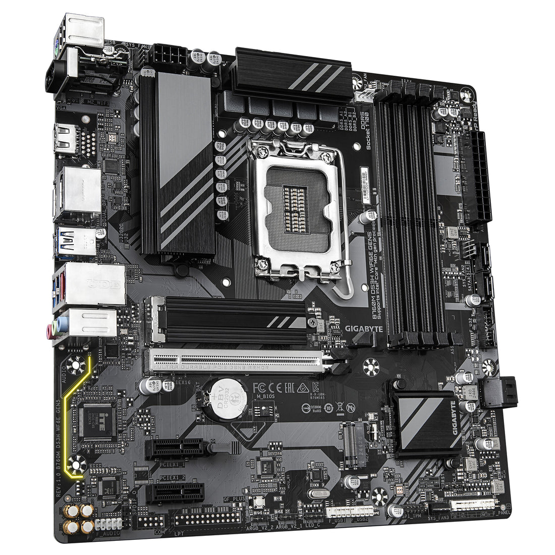 GIGABYTE B760M DS3H WIFI6E GEN5 Motherboard - Supports Intel Core 14th Gen CPUs, 6+2+1 Phases Digital VRM, up - image 3