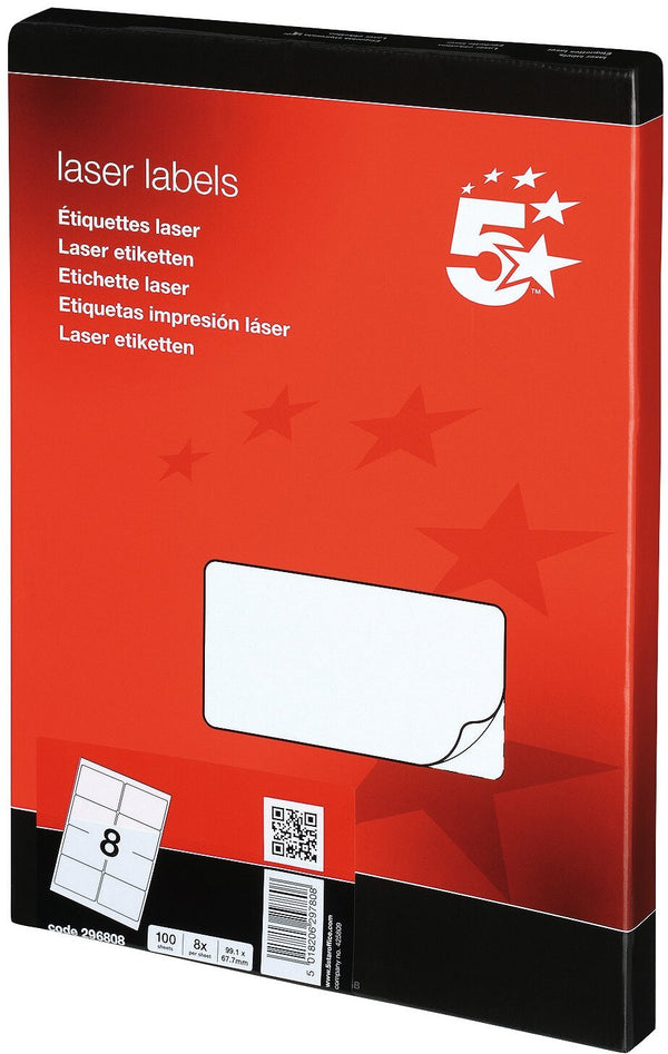 5Star 296808 self-adhesive label Rectangle White 800 pc(s)