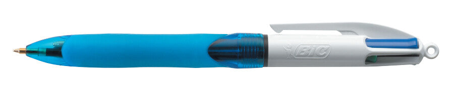 BIC 4 Colours Grip Black, Blue, Green, Red Clip-on retractable ballpoint pen Medium 12