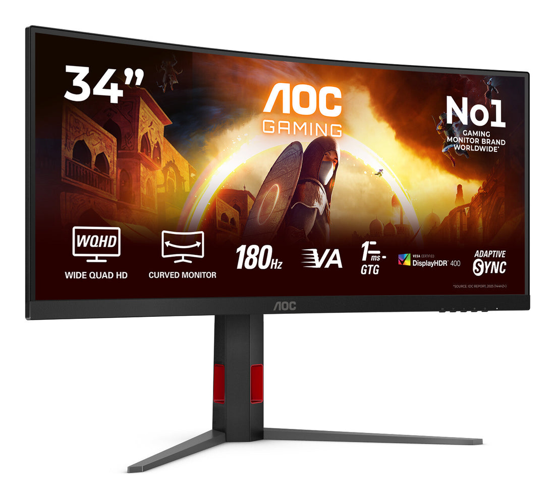 AOC G4 CU34G4CA computer monitor 34" 3440 x 1440 pixels Wide Quad HD Black, Red - image 10