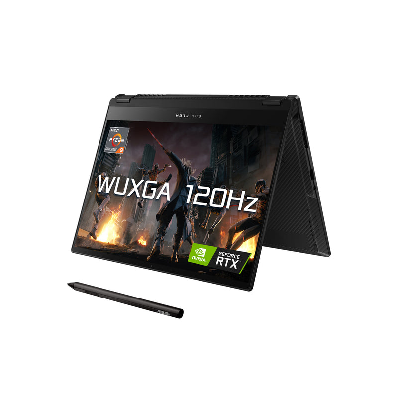 ASUS ROG Flow X13 GV301RE-LJ096W AMD Ryzen™ 9 6900HS Hybrid (2-in-1) 34 cm (13.4") Touchscreen WUXGA 32 GB LPDDR5-SDRAM 1 TB SSD NVIDIA GeForce RTX 3050 Ti Wi-Fi 6E (802.11ax) Windows 11 Home Black