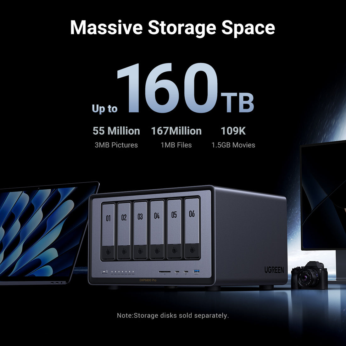 Ugreen NASync DXP6800Pro NAS Desktop Intel Core i5 i5-1235U 8 GB DDR5 UGOS Pro Black, Grey - image 4