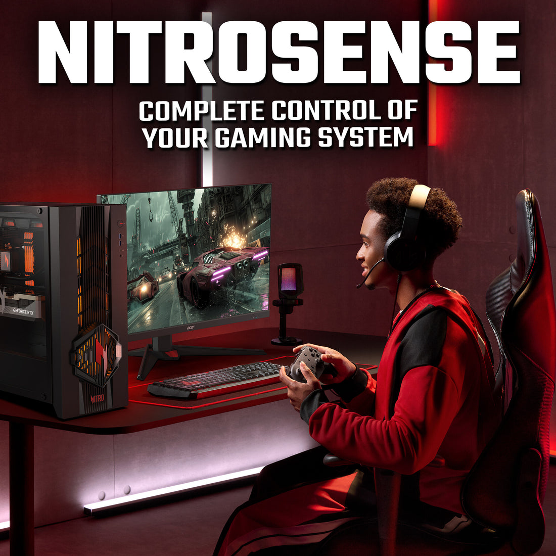Acer NITRO 70 N70X3D-100 - AMD Ryzen 7 9800X3D CPU, RTX 5080 GPU, 32GB, 2TB SSD, Gaming Desktop - image 9
