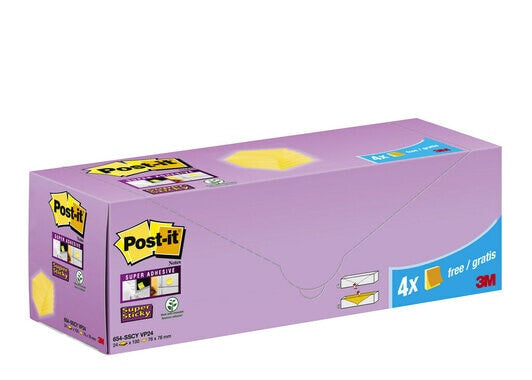 3M 654-SSCY VP24 note paper Square Yellow 90 sheets Self-adhesive - image 2