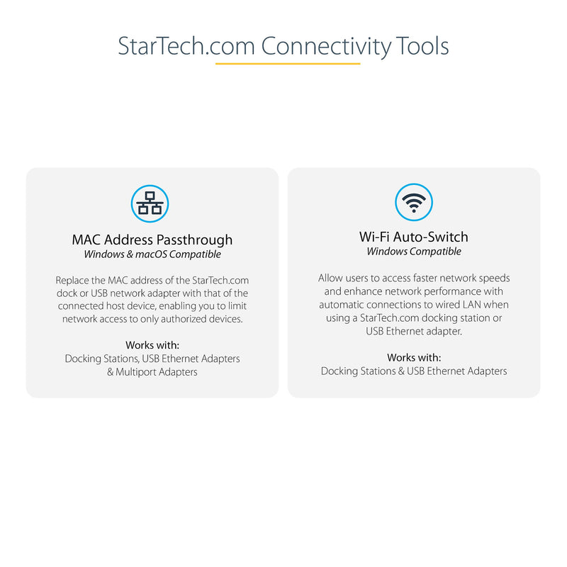 StarTech.com USB-C to Gigabit Network Adapter with Extra USB 3.0 Port