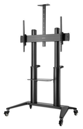 Manhattan Trolley Mount Stand for TV & Monitors, For screens: 70" to 120", VESA compatability: all between 200x200 to 1000x600mm - check the dimensions of the four mounting holes on back of screen to ensure it fits, Max 140kg, Height adjustable 1250 to 16