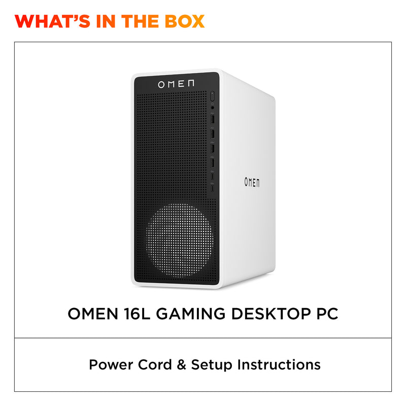 HP OMEN 16L Gaming Desktop PC TG03-0023na PC Intel Core Ultra 5 225F 16 GB DDR5-SDRAM Windows 11 Home Tower AI PC White