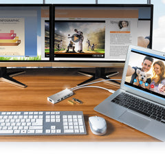 j5create JUD380 USB™ 3.0 Mini Dock, includes 1x HDMI port and 3x USB ports, Silver