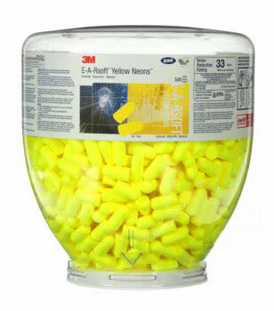 3M E-A-Rsoft Yellow Neon Earplugs Refill Bottle, PD-01-002 Reusable ear plug 500