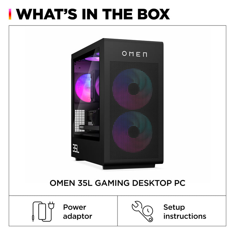 HP OMEN 35L Gaming GT16-0028na AMD Ryzen™ 7 8700F 16 GB DDR5-SDRAM 1 TB SSD NVIDIA GeForce RTX 5060 Ti Windows 11 Home Tower PC AI PC Black