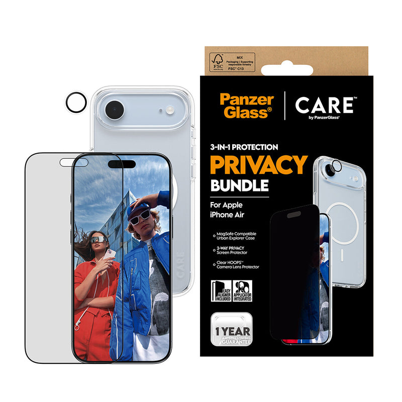 PanzerGlass ® | CARE by ® 3-in-1 Flagship Privacy Bundle iPhone Air