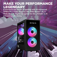 HP OMEN 35L Gaming Desktop GT16-0004na PC AMD Ryzen™ 7 8700G 16 GB DDR5-SDRAM 1 TB SSD NVIDIA GeForce RTX 4060 Windows 11 Home Tower Black