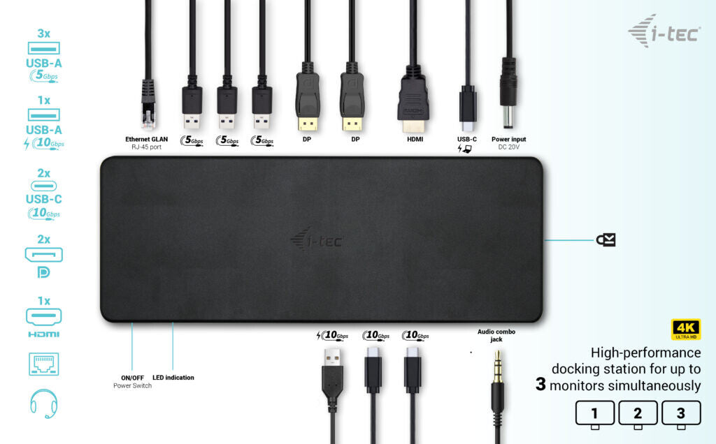 i-tec USB-C Triple Display Docking Station Gen 2 Pro + Power Delivery 100W - image 5