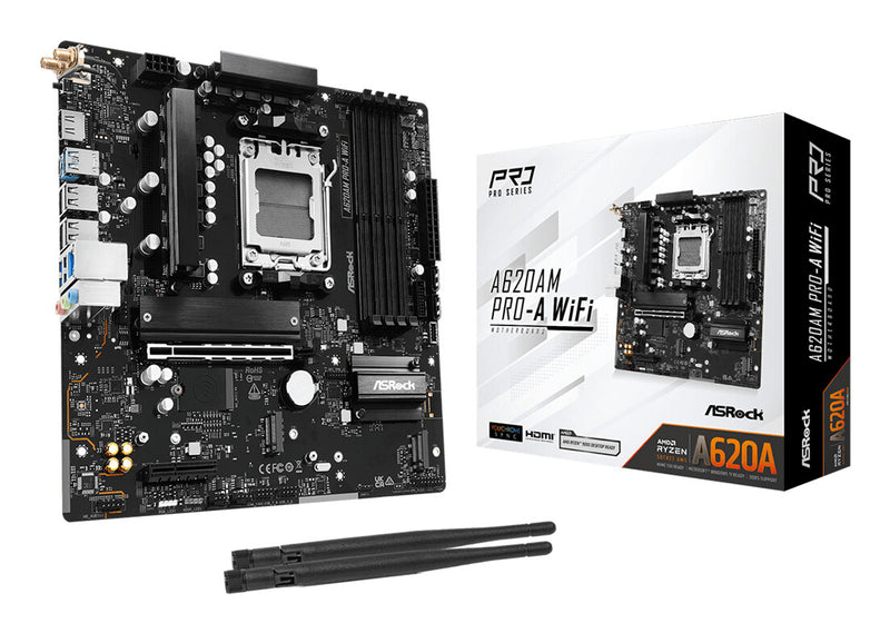 Asrock A620AM PRO-A WIFI motherboard AMD A620 Socket AM5 micro ATX