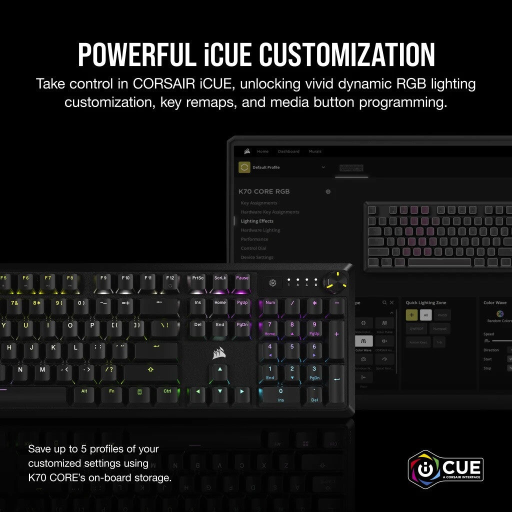 Corsair K70 CORE RGB keyboard Gaming USB QWERTY UK English Black - image 6