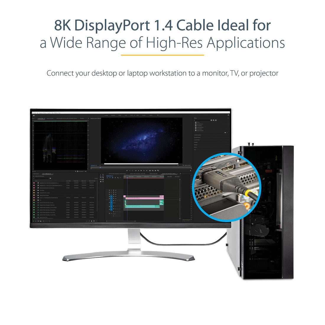 StarTech.com 3ft (1m) VESA Certified DisplayPort 1.4 Cable - 8K 60Hz HDR10 - Ultra HD 4K 120Hz Video - DP 1.4 - image 8