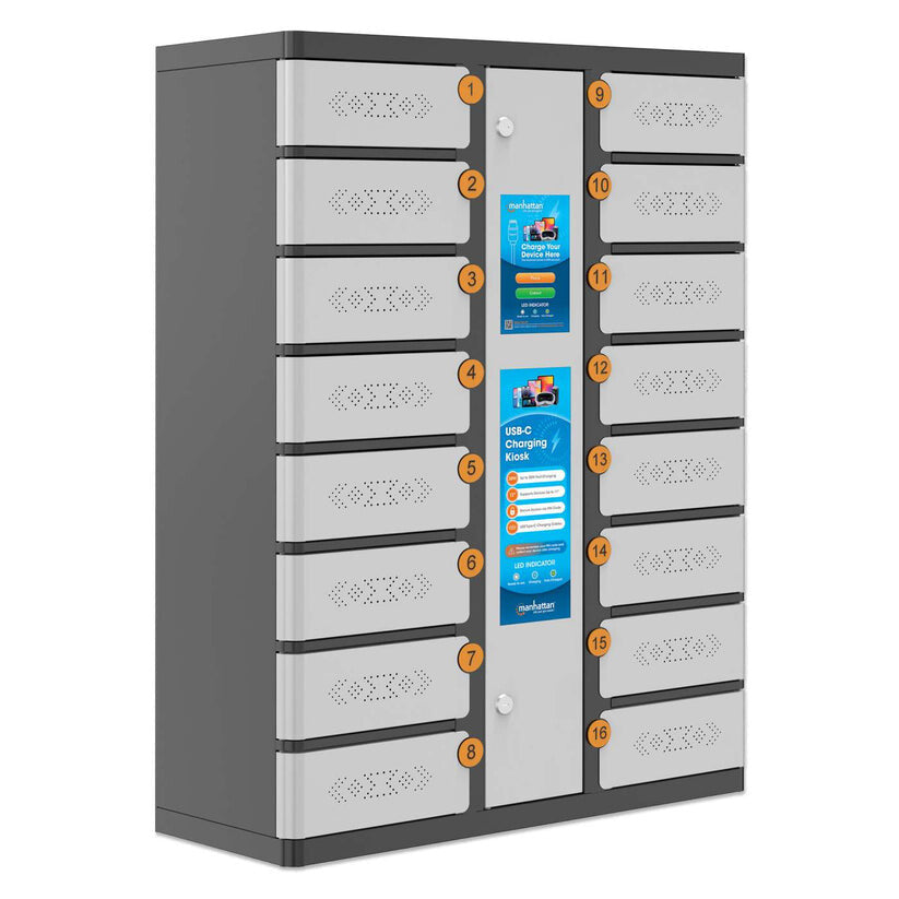 Manhattan Kiosk iPad 11"/Phone Charging Cabinet USB-C 30W 16-bay (individual compartment - PIN locked) - image 3
