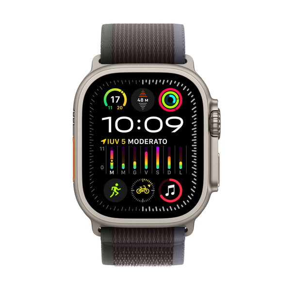 Apple Watch Ultra 2 GPS + Cellular, 49mm Titanium Case w/ Blue/Black Trail Loop - M/L