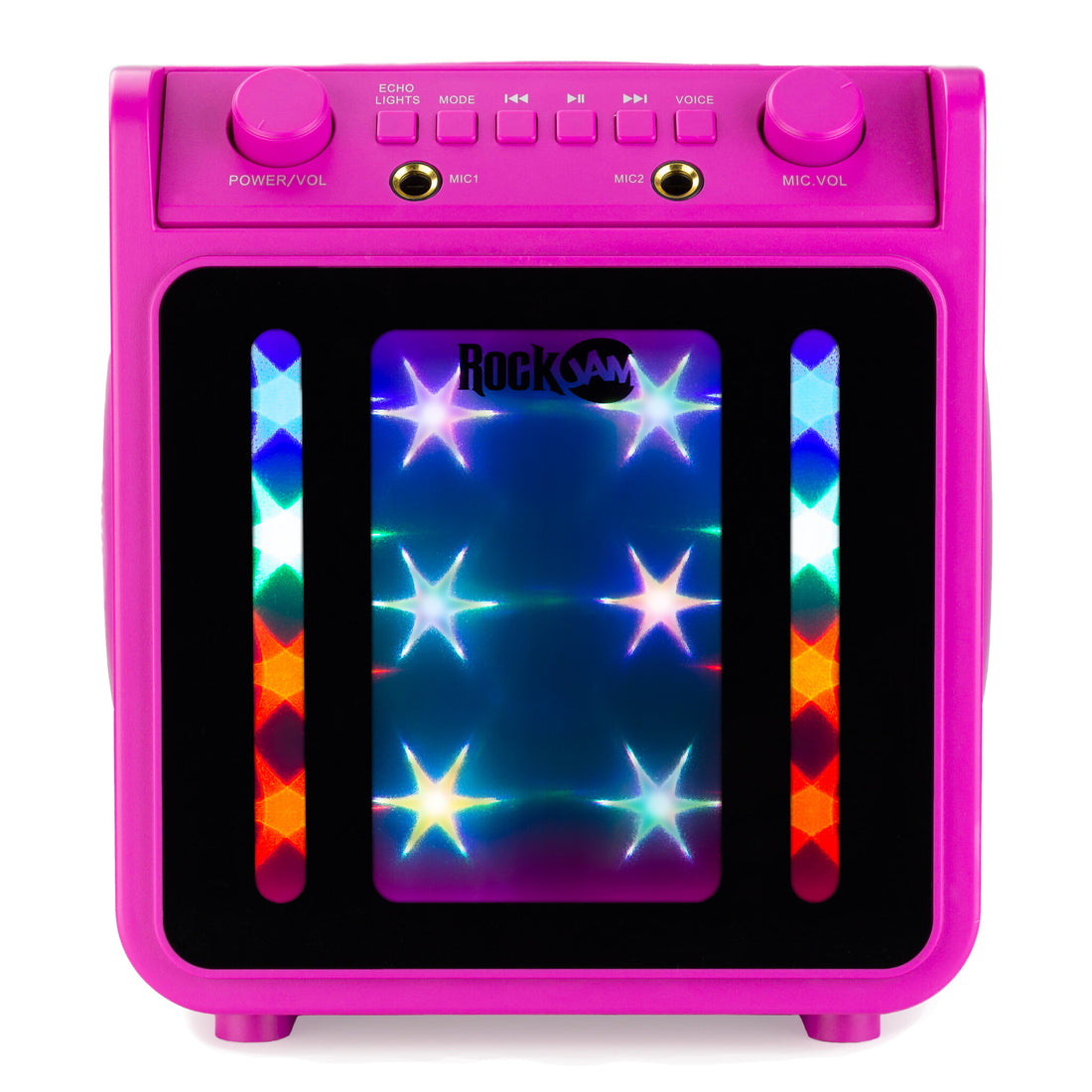 RockJam 10-Watt Rechargeable Bluetooth Karaoke Machine with Two Microphones, Voice Changing Effects & LED - image 3