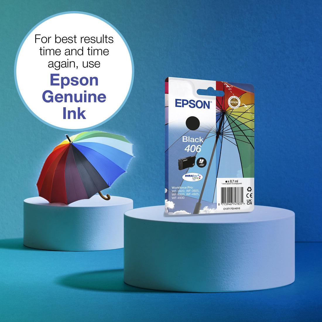 Epson Singlepack Black 406 Umbrella DURABrite Ultra Ink