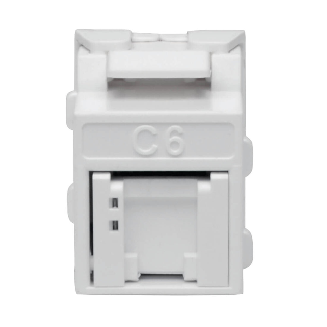Tripp Lite N238-001-GY-TF Keystone Jack Cat6/Cat5e, RJ45, Shuttered, Dust Cap - Toolless, PoE/PoE+ Compliant, White, TAA
