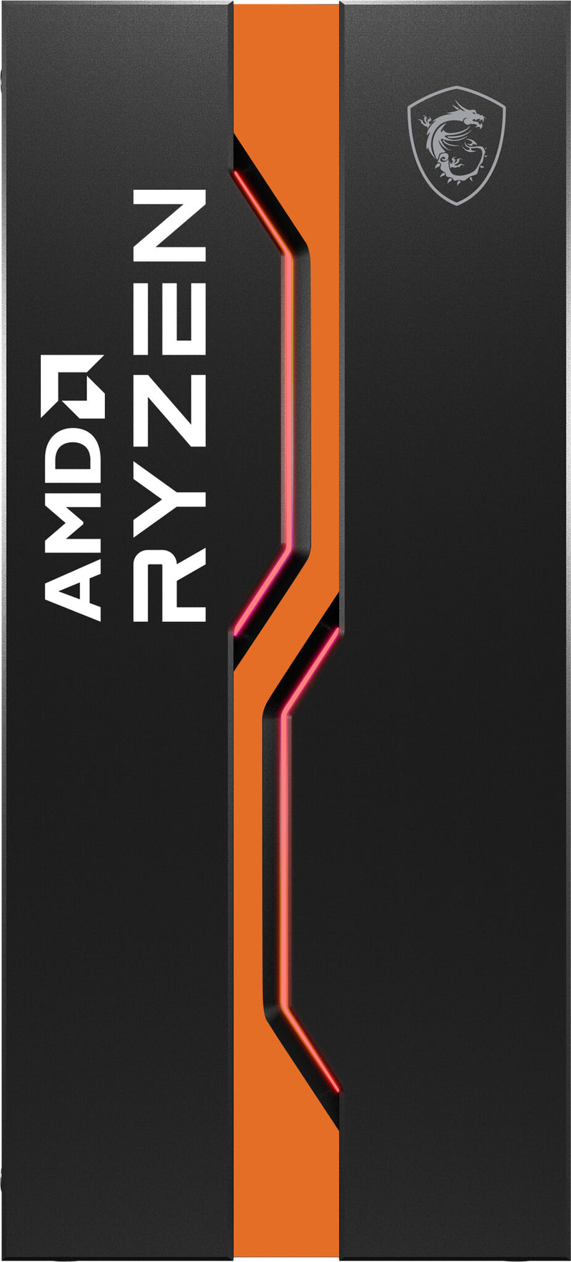 MSI MAG VAMPIRIC 011C Mid Tower Gaming Computer Case 'Black AMD RYZEN Edition, 1x 120mm RGB Fan, RGB Front Panel, Tempered Glass Panel, ATX, mATX, mini-ITX'