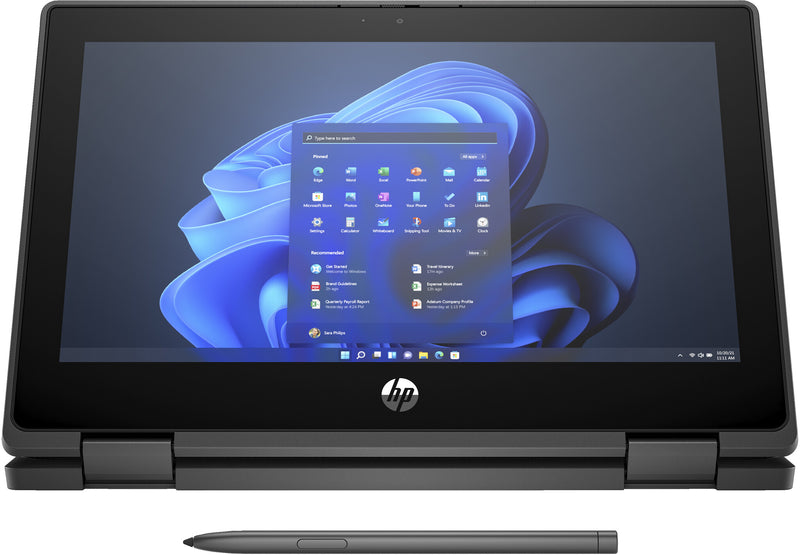 HP ProBook x360 Fortis 11 inch G9 Intel® Celeron® N5100 Hybrid (2-in-1) 29.5 cm (11.6") Touchscreen HD 4 GB DDR4-SDRAM 128 GB SSD Wi-Fi 6 (802.11ax) Windows 11 SE Education Black