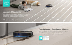 Eufy by Anker, RoboVac G30 Hybrid, Robot Vacuum with Smart Dynamic Navigation 2.0, 2-in-1 sweep and mop, 2000Pa Suction, Wi-Fi, Boundary Strips