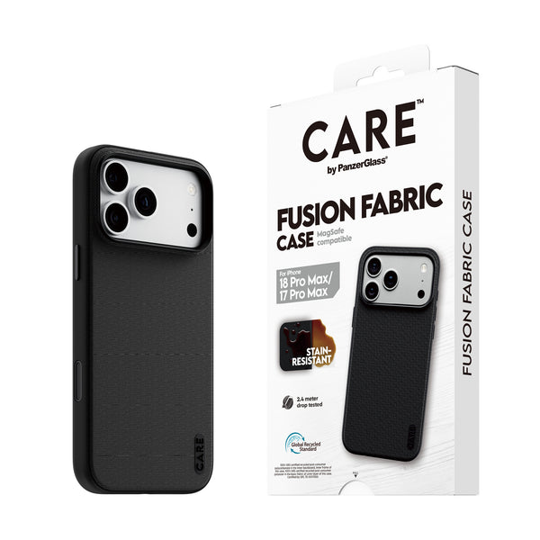 PanzerGlass CARE™ by ® Fusion Fabric Case Black w. MagSafe iPhone 18 Pro Max | 17 Pro Max