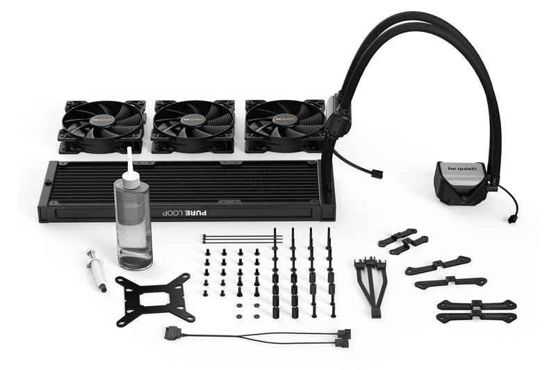 be quiet! Pure Loop 360mm All In One CPU Water Cooling, 3 X 120mm PWM Fan, For Intel Socket: 1200 / 2066 / 115X / 2011(-3) square ILM; For AMD Socket: AMD: AM4 / AM3(+)