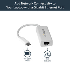 StarTech.com USB-C to Gigabit Network Adapter - White