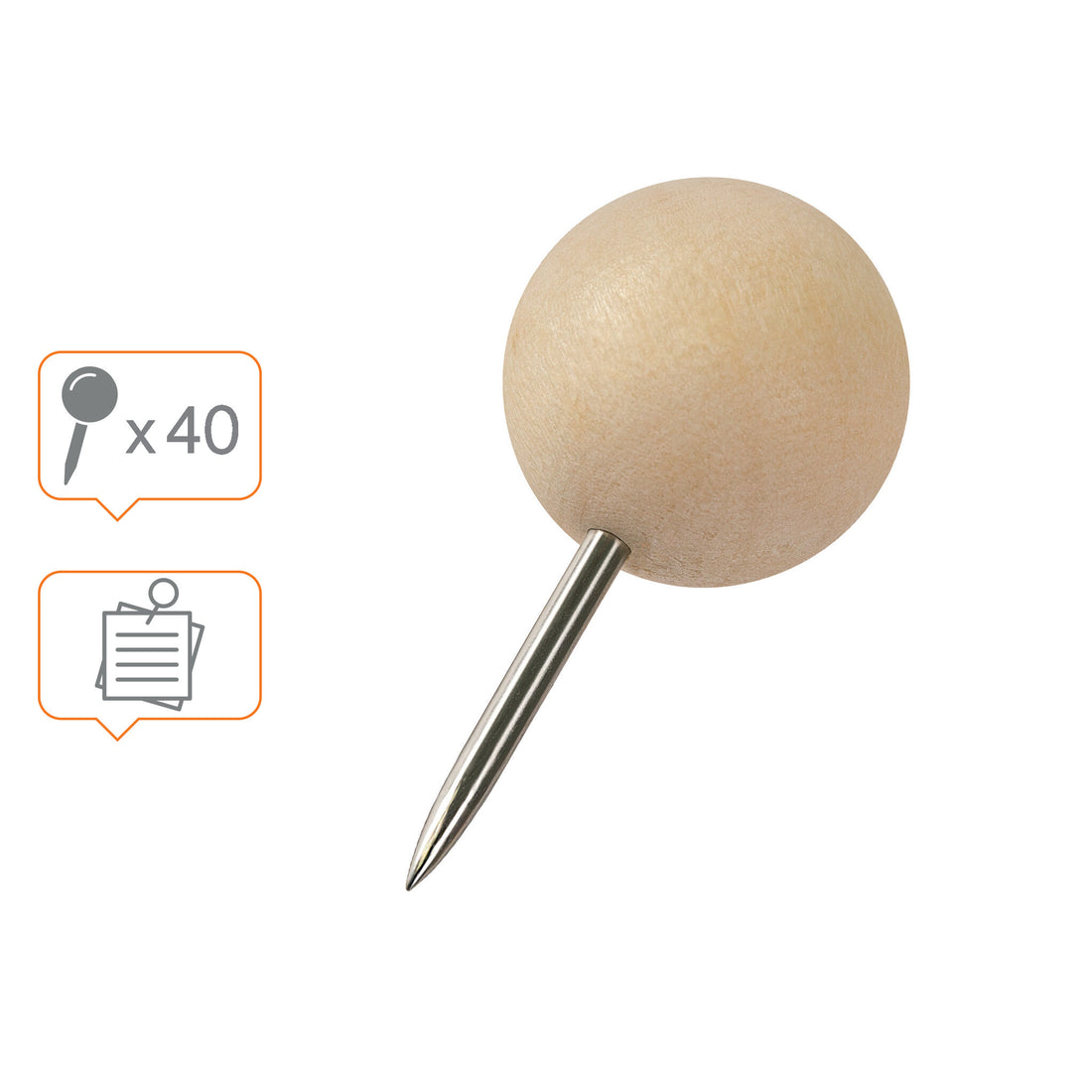 Nobo Notice Board Wooden Push Pins - 40pcs - image 6